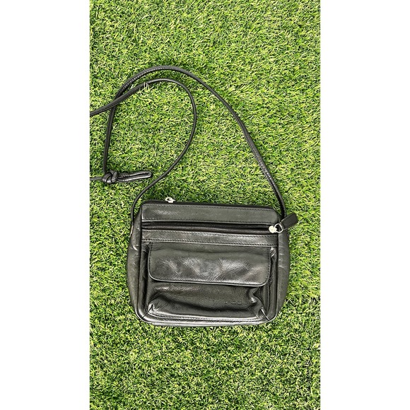 Vintage Fossil Black Genuine Leather Small Shoulder Purse - Picture 1 of 12